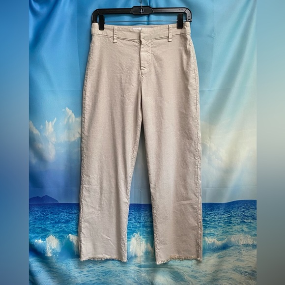 Frank & Eileen Kinsale Performance Cotton Linen Crop Pants Size: 0 Cement - Picture 3 of 16